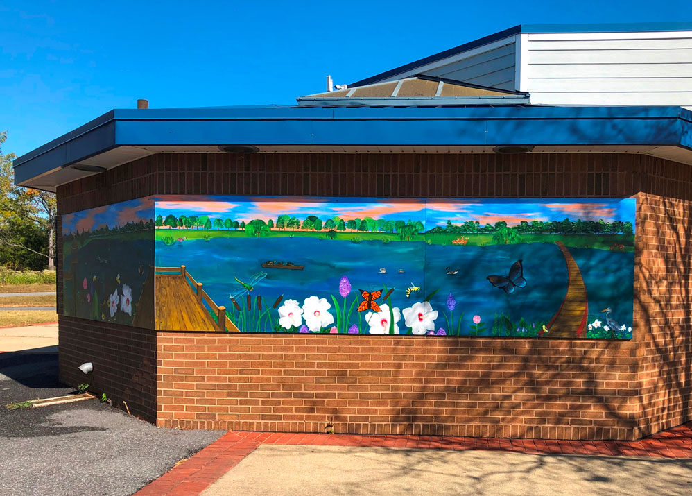 This Lake Artemesia mural is a great destination for bicyclers, hikers, walkers, birders and more.